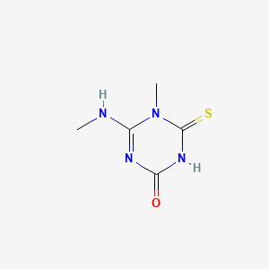 molecular formula C5H8N4OS B13130193 5,6-Dihydro-5-methyl-4-(methylamino)-6-thioxo-1,3,5-triazin-2(1H)-one CAS No. 94087-59-9