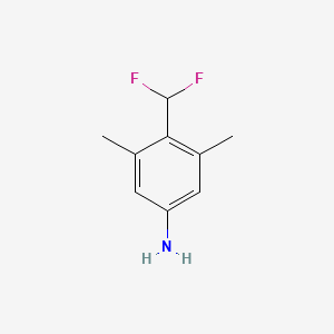 molecular formula C9H11F2N B13130216 4-(Difluoromethyl)-3,5-dimethylaniline 