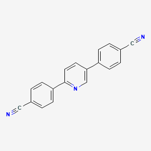 molecular formula C19H11N3 B13130242 4,4'-(Pyridine-2,5-diyl)dibenzonitrile 