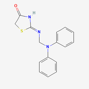 molecular formula C16H15N3OS B13130258 2-(((Diphenylamino)methyl)amino)thiazol-4(5H)-one 