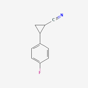 molecular formula C10H8FN B13130281 2-(4-Fluorophenyl)cyclopropanecarbonitrile 