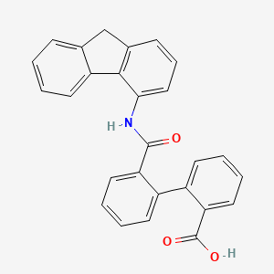 molecular formula C27H19NO3 B13130313 2'-((9H-Fluoren-4-yl)carbamoyl)-[1,1'-biphenyl]-2-carboxylic acid CAS No. 27021-94-9