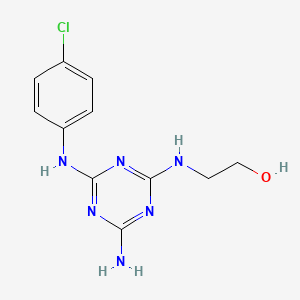 2-{[4-Amino-6-(4-chloroanilino)-1,3,5-triazin-2-yl]amino}ethan-1-ol