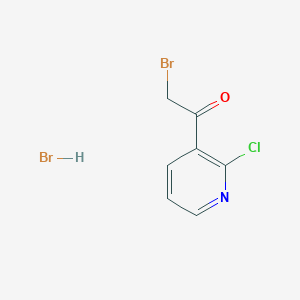 molecular formula C7H6Br2ClNO B13130370 2-Bromo-1-(2-chloropyridin-3-yl)ethan-1-one hydrobromide 