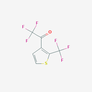 molecular formula C7H2F6OS B13130462 2,2,2-Trifluoro-1-(2-(trifluoromethyl)thiophen-3-yl)ethan-1-one 