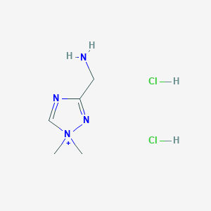 molecular formula C5H13Cl2N4+ B13130476 (1,1-Dimethyl-1H-1l4,2,4-triazol-3-yl)methanaminedihydrochloride 