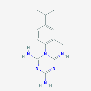 (6e)-6-Imino-1-[2-methyl-4-(propan-2-yl)phenyl]-1,6-dihydro-1,3,5-triazine-2,4-diamine