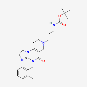 tert-butyl N-[3-[7-[(2-methylphenyl)methyl]-8-oxo-2,5,7,11-tetrazatricyclo[7.4.0.02,6]trideca-1(9),5-dien-11-yl]propyl]carbamate