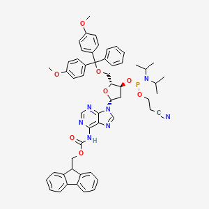 molecular formula C55H58N7O8P B13130500 5'-O-DMTr-N6-Fmoc-dA-phosphoramidite 