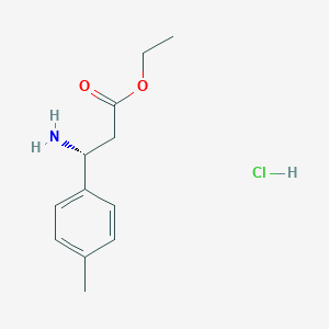 molecular formula C12H18ClNO2 B13130523 ethyl (3R)-3-amino-3-(4-methylphenyl)propanoate;hydrochloride 