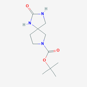 molecular formula C11H19N3O3 B13130534 Tert-butyl 2-oxo-1,3,7-triazaspiro[4.4]nonane-7-carboxylate 