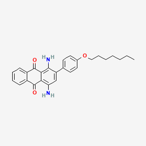 molecular formula C27H28N2O3 B13130579 1,4-Diamino-2-(4-(heptyloxy)phenyl)anthracene-9,10-dione CAS No. 92135-76-7