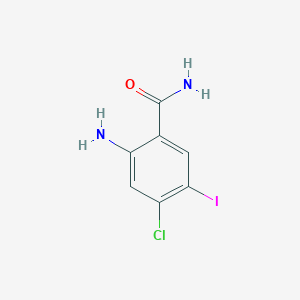 molecular formula C7H6ClIN2O B13130595 2-Amino-4-chloro-5-iodobenzamide 