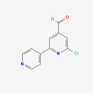 molecular formula C11H7ClN2O B13130617 6-Chloro-[2,4'-bipyridine]-4-carbaldehyde 