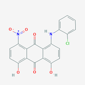 molecular formula C20H11ClN2O6 B13130626 1-(2-Chloroanilino)-4,5-dihydroxy-8-nitroanthracene-9,10-dione CAS No. 85012-06-2