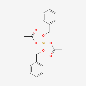 molecular formula C18H20O6Si B13130635 Dibenzyloxydiacetoxysilane 