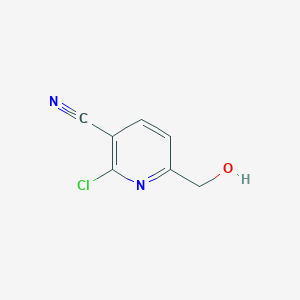 molecular formula C7H5ClN2O B13130734 2-Chloro-6-(hydroxymethyl)nicotinonitrile 