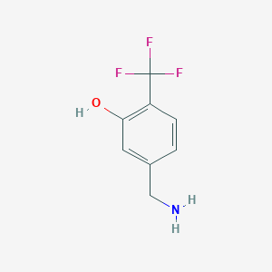 molecular formula C8H8F3NO B13130740 5-(Aminomethyl)-2-(trifluoromethyl)phenol 