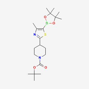 Tert-butyl 4-(4-methyl-5-(4,4,5,5-tetramethyl-1,3,2-dioxaborolan-2-yl)thiazol-2-yl)piperidine-1-carboxylate