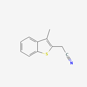 molecular formula C11H9NS B13130808 2-(3-Methylbenzo[b]thiophen-2-yl)acetonitrile 