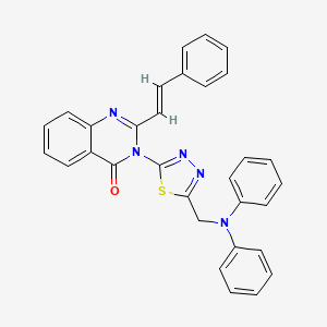 3-(5-((Diphenylamino)methyl)-1,3,4-thiadiazol-2-yl)-2-(2-phenylethenyl)-4(3H)-quinazolinone