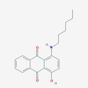 molecular formula C20H21NO3 B13130846 1-(Hexylamino)-4-hydroxyanthracene-9,10-dione CAS No. 63768-04-7