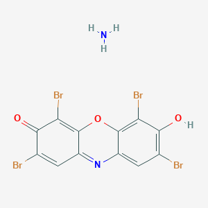 molecular formula C12H6Br4N2O3 B13130912 azane;2,4,6,8-tetrabromo-7-hydroxyphenoxazin-3-one 