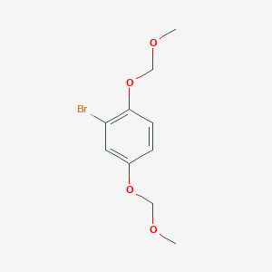 molecular formula C10H13BrO4 B13130950 Benzene, 2-bromo-1,4-bis(methoxymethoxy)- CAS No. 131136-47-5