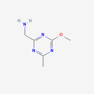 molecular formula C6H10N4O B13130952 4-Methoxy-6-methyl-1,3,5-triazin-2-methylamine CAS No. 436808-50-3