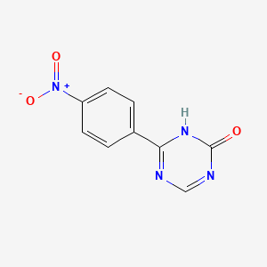 molecular formula C9H6N4O3 B13131040 6-(4-Nitrophenyl)-1,3,5-triazin-2(1H)-one CAS No. 61709-08-8