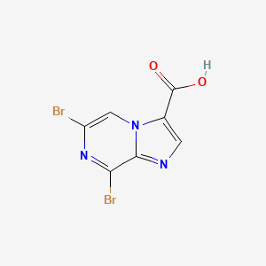 molecular formula C7H3Br2N3O2 B13131046 6,8-Dibromoimidazo[1,2-a]pyrazine-3-carboxylic acid 