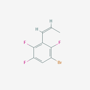 molecular formula C9H6BrF3 B13131147 (Z)-1-Bromo-2,4,5-trifluoro-3-(prop-1-en-1-yl)benzene 