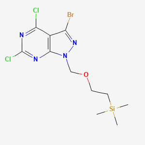 molecular formula C11H15BrCl2N4OSi B13131153 3-Bromo-4,6-dichloro-1-((2-(trimethylsilyl)ethoxy)methyl)-1H-pyrazolo[3,4-d]pyrimidine 