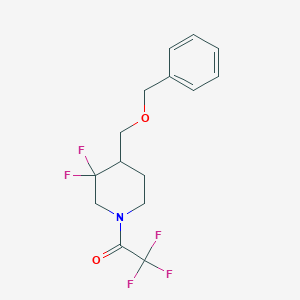 molecular formula C15H16F5NO2 B13131167 1-(4-((Benzyloxy)methyl)-3,3-difluoropiperidin-1-yl)-2,2,2-trifluoroethanone 