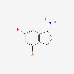 1H-Inden-1-amine,4-bromo-6-fluoro-2,3-dihydro-,(1R)-