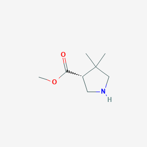 molecular formula C8H15NO2 B13131242 (R)-Methyl4,4-dimethylpyrrolidine-3-carboxylate 