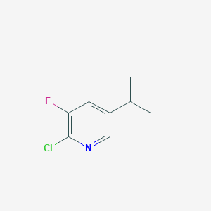 molecular formula C8H9ClFN B13131248 2-Chloro-3-fluoro-5-isopropylpyridine CAS No. 1256833-94-9