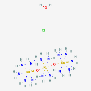 molecular formula ClH30N14O3Ru3-9 B13131257 Ruthenium(6+),tetradecaamminedi-m-oxotri-, hexachloride, tetrahydrate(9CI) 