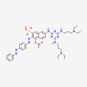 4-Acetoxy-7-((4,6-bis((3-(diethylamino)propyl)amino)-1,3,5-triazin-2-yl)amino)-3-((4-(phenyldiazenyl)phenyl)diazenyl)naphthalene-2-sulfonicacid