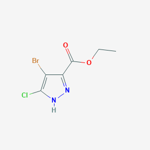 molecular formula C6H6BrClN2O2 B13131293 Ethyl 4-bromo-5-chloro-1H-pyrazole-3-carboxylate 