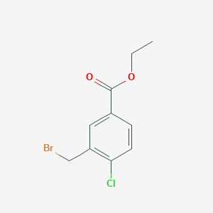 molecular formula C10H10BrClO2 B13131333 Ethyl 3-(bromomethyl)-4-chlorobenzoate 