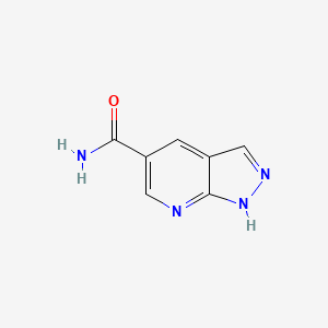 molecular formula C7H6N4O B13131336 1H-pyrazolo[3,4-b]pyridine-5-carboxamide 