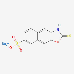 molecular formula C11H6NNaO4S2 B13131343 Sodium 2-thioxonaphth(2,3-d)oxazoline-7-sulphonate CAS No. 17372-00-8