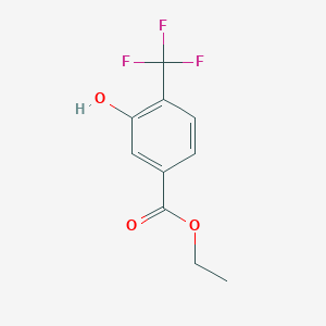 molecular formula C10H9F3O3 B13131350 Ethyl 3-hydroxy-4-(trifluoromethyl)benzoate 