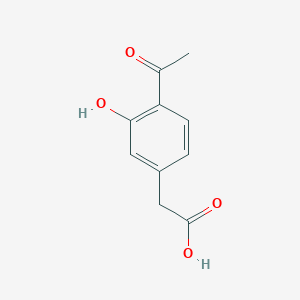 molecular formula C10H10O4 B13131378 2-(4-Acetyl-3-hydroxyphenyl)aceticacid 