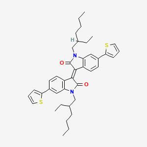 molecular formula C40H46N2O2S2 B13131379 2H-Indol-2-one, 1-(2-ethylhexyl)-3-[1-(2-ethylhexyl)-1,2-dihydro-2-oxo-6-(2-thienyl)-3H-indol-3-ylidene]-1,3-dihydro-6-(2-thienyl)- 