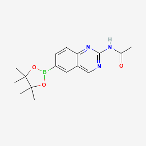 molecular formula C16H20BN3O3 B13131410 N-(6-(4,4,5,5-tetramethyl-1,3,2-dioxaborolan-2-yl)quinazolin-2-yl)acetamide 