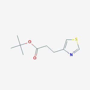 molecular formula C10H15NO2S B13131443 tert-Butyl3-(thiazol-4-yl)propanoate 