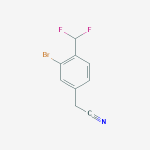 molecular formula C9H6BrF2N B13131490 2-(3-Bromo-4-(difluoromethyl)phenyl)acetonitrile 