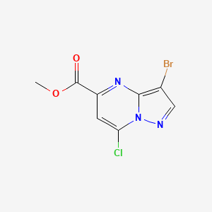 molecular formula C8H5BrClN3O2 B13131546 Methyl3-bromo-7-chloropyrazolo[1,5-a]pyrimidine-5-carboxylate 